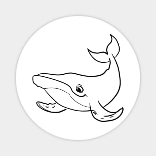 Stick figure whale Magnet